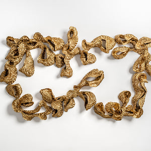 Sam Gold, When to raise and when to fold, 2024, stoneware and gold enamel, 125 x 72 x 13 cm irreg.