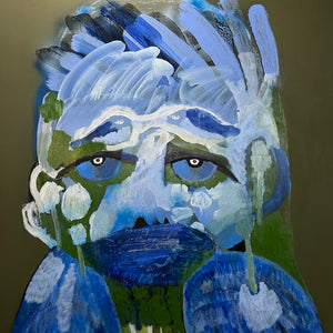 Sally Bourke, Wren, 2024, oil and acrylic on aluminium, 135 x 115 cm