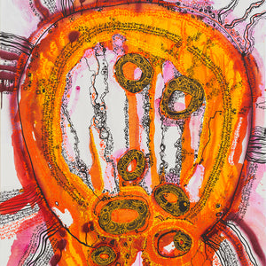 Zaachariaha Fielding, Untitled (683-24AS), 2024, acrylic and mixed media on Belgian linen, 121 x 91 cm