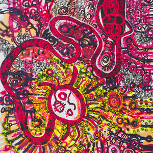 Zaachariaha Fielding, Untitled (684-23AS), 2023, acrylic and spray paint on linen, 198 x 168 cm