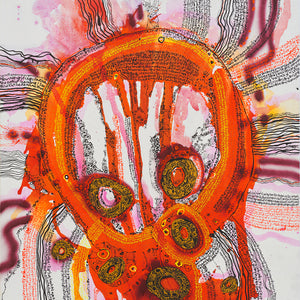 Zaachariaha Fielding, Untitled (685-24AS), acrylic and mixed media on Belgian linen, 119 x 122 cm
