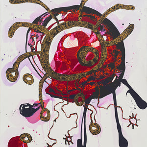Zaachariaha Fielding, Untitled (2-25AS), 2025, acrylic and mixed media on Belgian linen, 153 x 122 cm