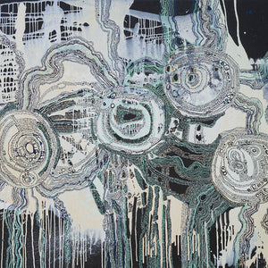 Zaachariaha Fielding, Untitled (672-24AS), 2024-25, acrylic and mixed media on Belgian linen, 199 x 294 cm