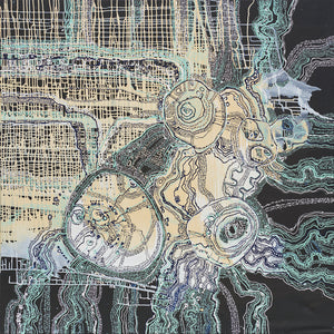 Zaachariaha Fielding, Untitled (5-25AS), 2024, acrylic and mixed media on Belgian linen, 160 x 160 cm
