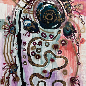 Zaachariaha Fielding, Untitled (229-23AS), 2023, acrylic and mixed media on canvas, 300 x 200 cm