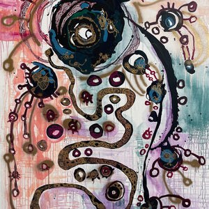 Zaachariaha Fielding, Untitled (229b-23AS), 2023, acrylic and mixed media on canvas, 300 x 200 cm