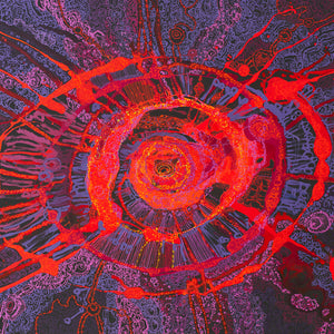 Zaachariaha Fielding, Untitled (690-23AS), 2023, acrylic and ink on linen, 200 x 300 cm