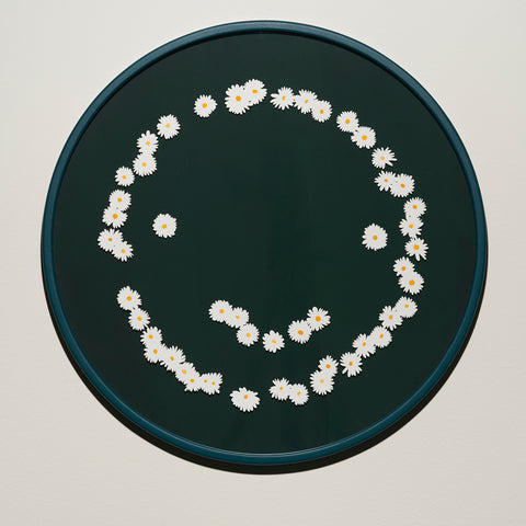 David Booth [Ghostpatrol], A Good Good Feeling, 2022, gouache and paper cut, 73 x 73 cm (circle)