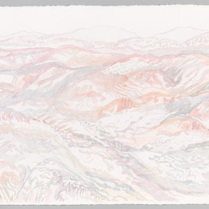 Amy Joy Watson, Arkaroola 4, 2018, metallic thread and watercolour on paper, 103 x 154 cm