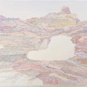 Amy Joy Watson, Desert Arch, 2016, metallic thread and watercolour on paper, 76 x 106 cm