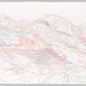 Amy Joy Watson, Arkaroola 2, 2018, metallic thread and watercolour on paper, 103 x 154 cm