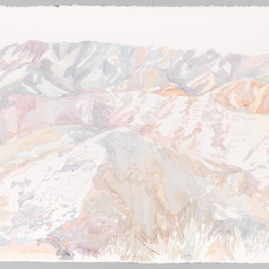 Amy Joy Watson, Arkaroola 4, 2018, metallic thread and watercolour on paper, 103 x 154 cm