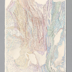 Amy Joy Watson, Kanba, 2015, watercolour and metallic thread on paper, 55 x 38 cm