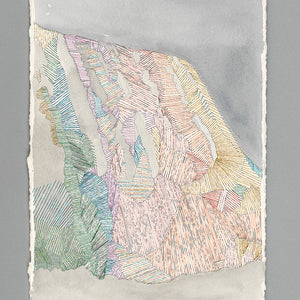 Amy Joy Watson, Niagara evening, 2015, watercolour and metallic thread on paper, 28 x 19 cm