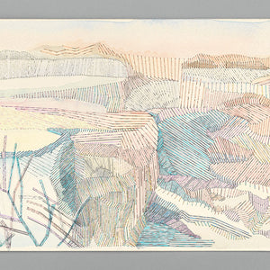 Amy Joy Watson, Niagara frozen, 2015, watercolour and metallic thread on paper, 22 x 30 cm
