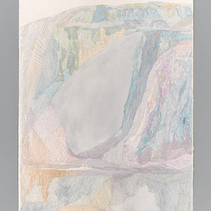 Amy Joy Watson, Tinsel Falls #1, 2015, watercolour and metallic thread on paper, 105 x 68 cm