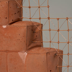 Anna Horne, Build it Up, Tear it Down #1 (detail), 2023, concrete, wire mesh and paint, 31 x 40 x 8 cm. Photography by Sam Roberts