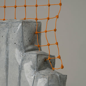 Anna Horne, Build it Up, Tear it Down #2 (detail), 2023, concrete, wire mesh and paint, 49 x 20 x 8 cm. Photography by Sam Roberts