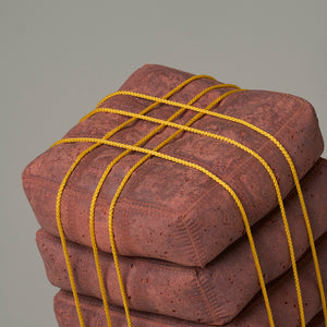 Anna Horne, Leaning Into It (detail), 2023, concrete, rope, steel frame and paint, 31 x 17 x 23 cm. Photography by Sam Roberts