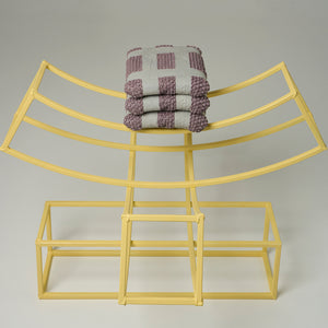 Anna Horne, The Weight of it All, 2023, concrete, rope, steel frame and paint, 78 x 100 x 100 cm. Photography by Sam Roberts