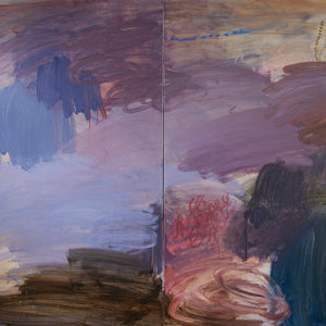 Bridie Gillman, By Maiwar, together., 2022, oil on linen, 183 x 274 cm (Diptych)