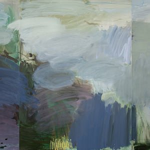 Bridie Gillman, Exhale, 2022, oil on linen, 183 x 411 cm (Triptych)