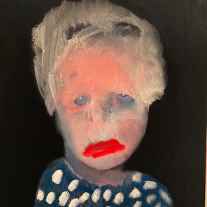 Sally Bourke, Mother and Child, 2018, oil and acrylic on canvas, 56 x 51 cm