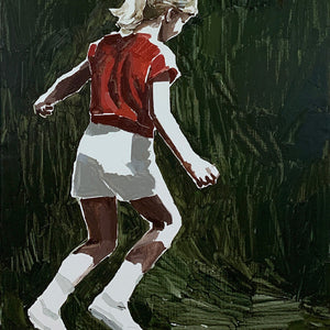 Clara Adolphs, Girl Jumping, 2020, oil on linen, 107 x 82 cm
