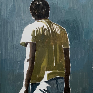 Clara Adolphs, Man from Behind, 2021, oil on linen, 87 x 69 cm
