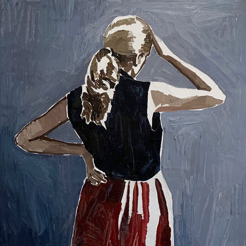Clara Adolphs, Woman, Distance, 2020, oil on linen, 97 x 86 cm