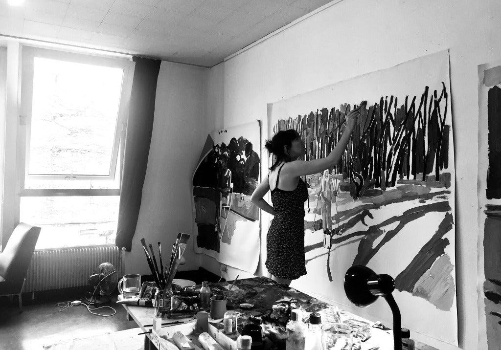 Clara Adolphs in the studio. Image courtesy the artist.