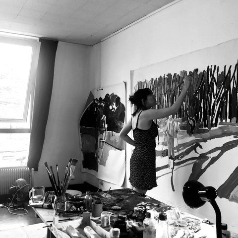 Clara Adolphs in the studio. Image courtesy the artist.