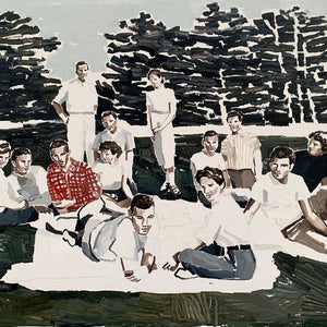 Clara Adolphs, All Together, 2021, oil on linen, 155 x 198 cm