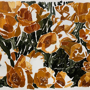 Clara Adolphs, Silent Reply (Californian Poppy I), 2023, oil on linen, 74 x 115.5 cm