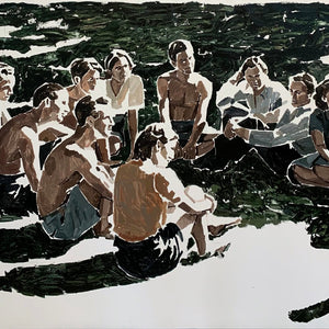 Clara Adolphs, Silent Reply (Group II), 2023, oil on linen, 162 x 232 cm
