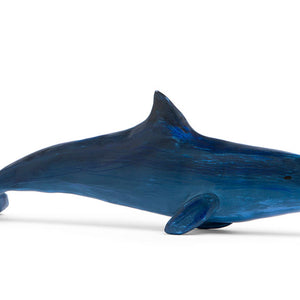 David Booth [Ghostpatrol], Big Blue Dolphin for Holding, 2019, marine ply, synthetic polymer paint and polyurethane, 39 x 10 x 11 cm