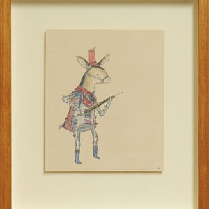 David Booth [Ghostpatrol], Burro Pyjamas, 2011, watercolour & pencil on paper, 20 x 32 cm