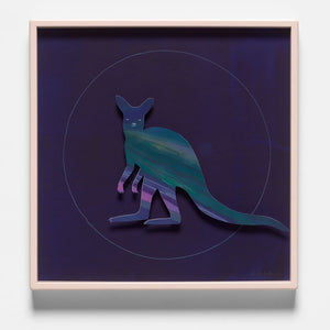 David Booth [Ghostpatrol], Kangaroo Beacon, 2019, gouache and pencil paper cut, 46 x 46 cm
