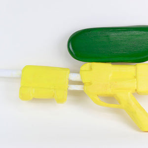 David Booth [Ghostpatrol], Super Soaker, 2015, acrylic and lacquer on wood, 35 x 75 cm approx.