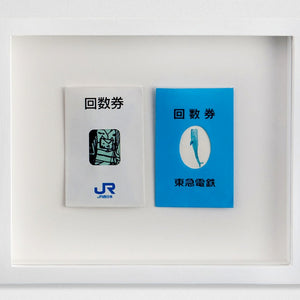 David Booth [Ghostpatrol], Tokyo Tickets (JR Whale), 2015, mixed media, 15 x 18 cm