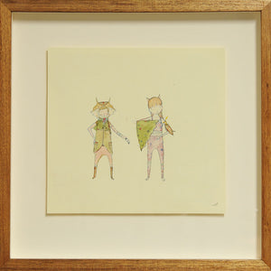 David Booth [Ghostpatrol], Wonder Twins, 2011, watercolour & pencil on paper, 25 x 25 cm