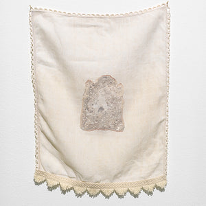 Sera Waters, White (bread) Winner, 2017, cotton, linen and trim, 48 x 37 cm