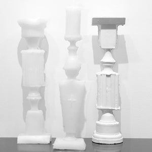 Elvis Richardson, Untitled, 2010, cast plaster and wax with wick dimensions variable