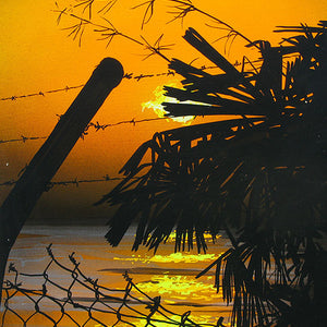 James Dodd, Fence Sunset, 2012, acrylic on canvas, 154 x 112 cm