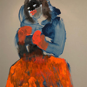 Sally Bourke, Fightin’ words, 2018, oil and acrylic on mount board, 102 x 82 cm