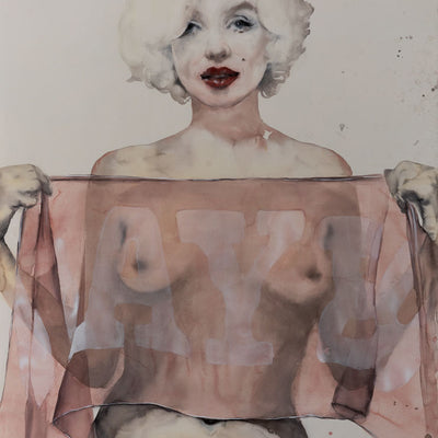 Fiona McMonagle, A Cover Up, 2022, watercolour, ink and gouache on paper, 115 x 157 cm