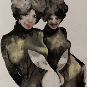 Fiona McMonagle, Double The Troubles, 2022, watercolour, ink and gouache on paper, 115 x 157 cm