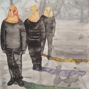 Fiona McMonagle, Chicken Dance, 2015, watercolour, ink, and gouache on paper, 115.5 x 95 cm