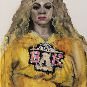 Fiona McMonagle, Queen Bey, 2020, watercolour, ink and gouache on paper, 157 x 115 cm