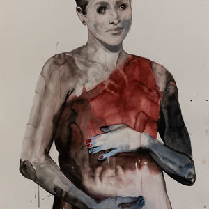 Fiona McMonagle, Rachel Meghan Markle, 2020, watercolour, gouache and ink on paper, 157 x 115 cm